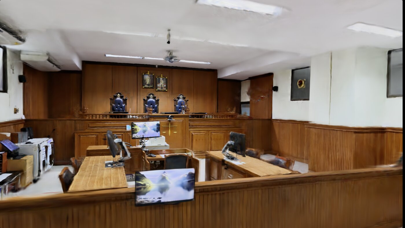 A real courtroom reconstructed with 3D Gaussian Splatting