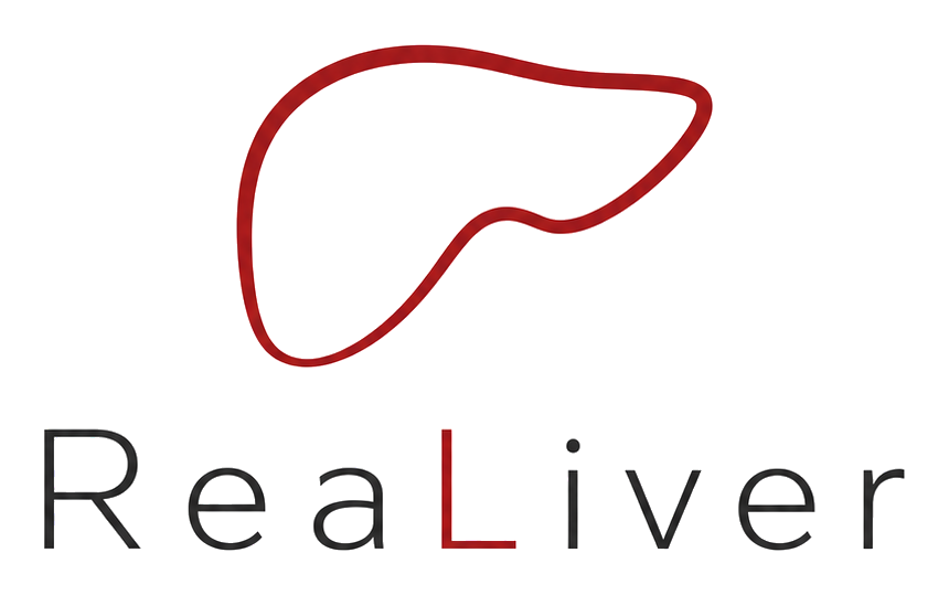 ReaLiver logo — a red liver outline above the ReaLiver wordmark