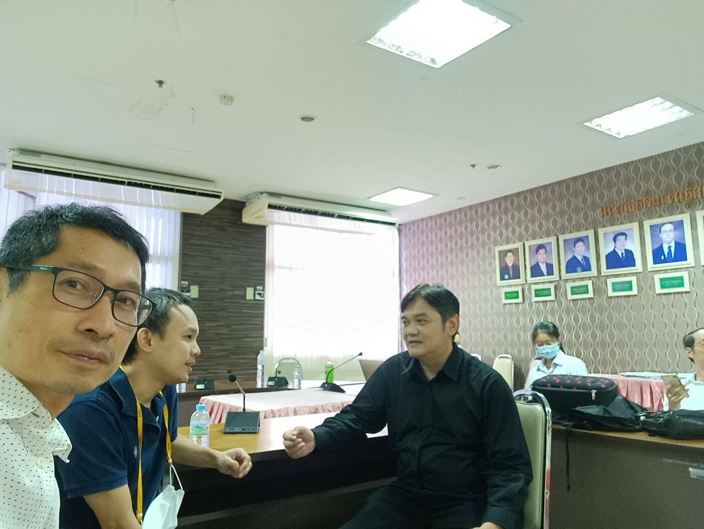 A surgeon trying the VR prototype during a feedback session at Chonburi Hospital
